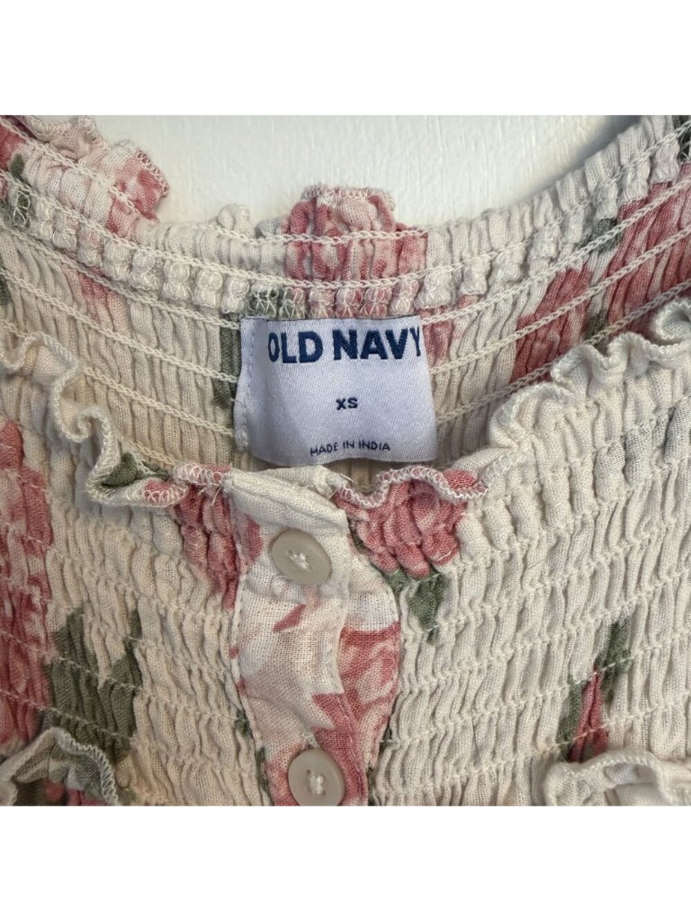 Old Navy Midi Dress XS Romantic Cottagcore Milkmaid Countryside Floral Smocked - Picture 3 of 13